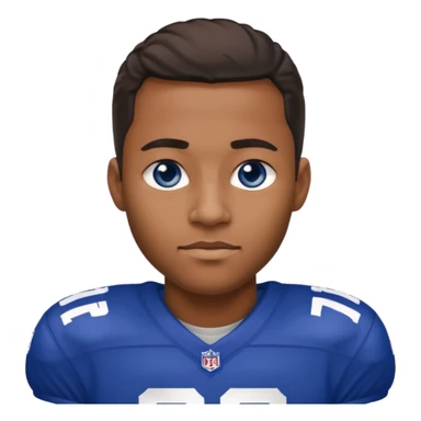 Black man with blue eyes in a NY giants jersey sticker