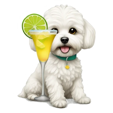 Maltipoo drinking margarita  sticker