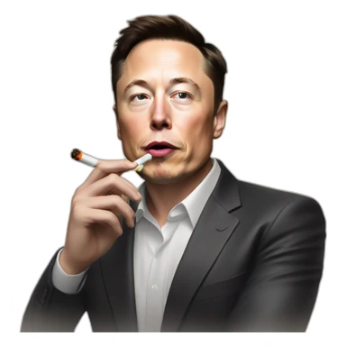 Elon musk fumando un tabaco sticker