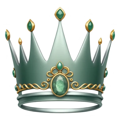 silver feminine crown with moss agate sticker