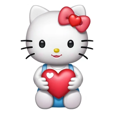 Hello kitty with a heart sticker