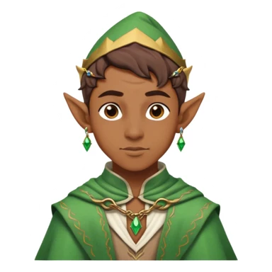 dnd male character with elf earring and cloth sticker