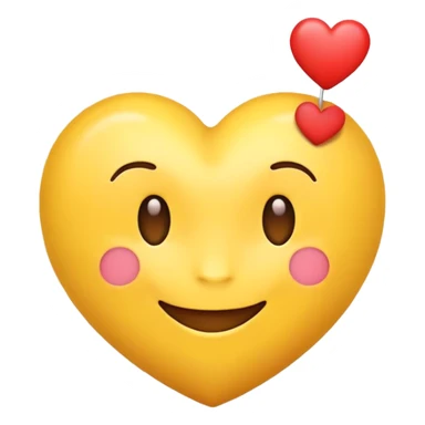 Emoji holding a heart sticker