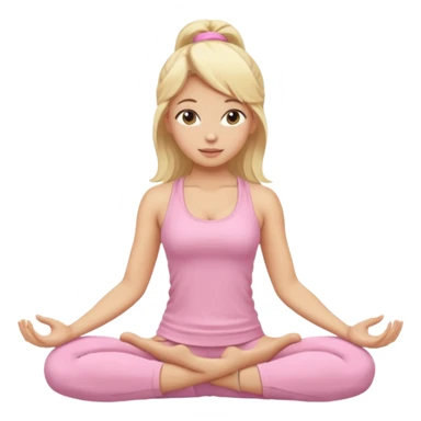 blonde yoga girl light pink clothes n sticker
