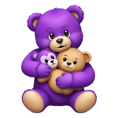 Grimace from McDonald's hugging a teddy bear sticker