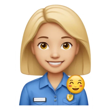 HR girl with a name badge emoji sticker