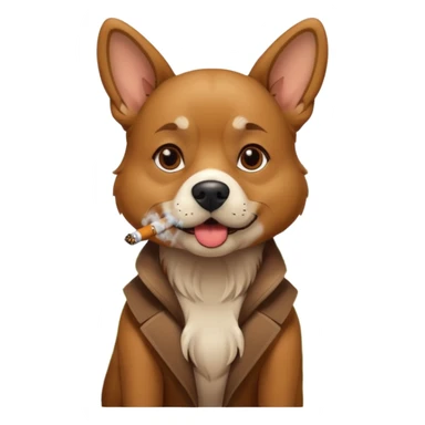 un chien avec une cigarette sticker