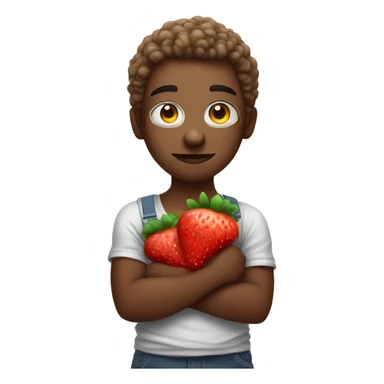 cloudwatching in tank top holding a strawberry sticker