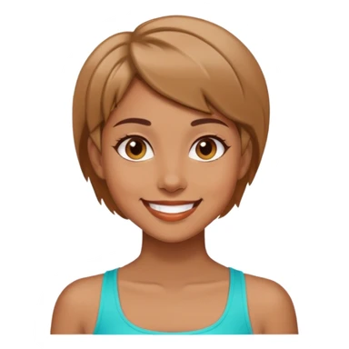 light brown girl with short hair who loves healthy lifestylee sticker