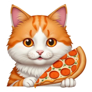 cat eating pizza sticker