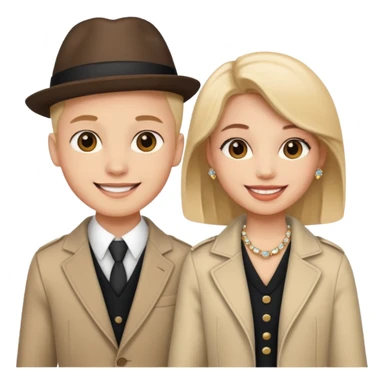 smiling 2 girls 2 boy with stylish accessories sticker