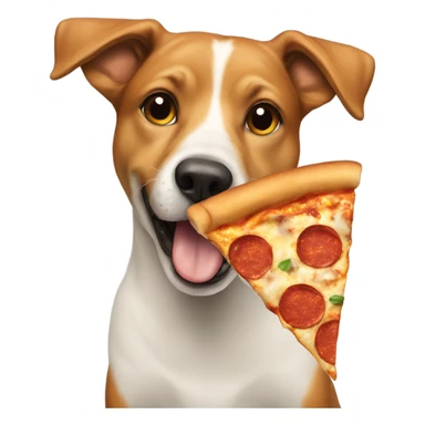 Dog eating pizza sticker