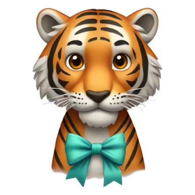 Tiger with a bow sticker