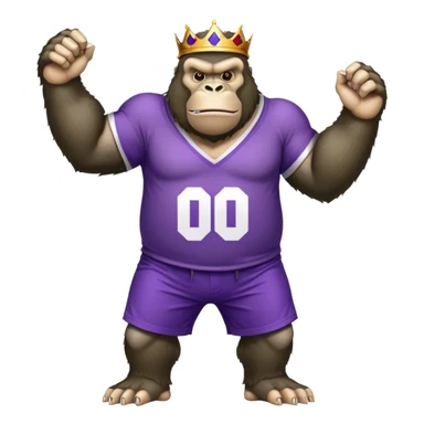 king kong wearing dockers jersey white and purple anchor sticker