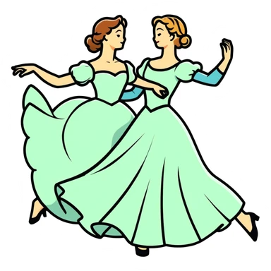 People ffom the 1800's dancing the waltz sticker