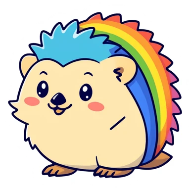 Hedgehog grand Rainbow sticker