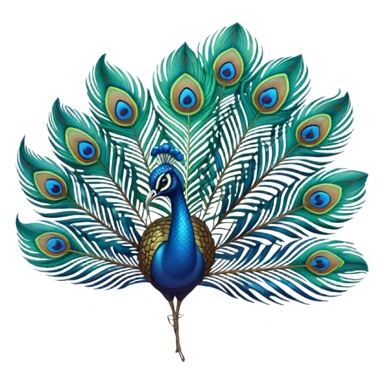 Peacock feather single simple sticker