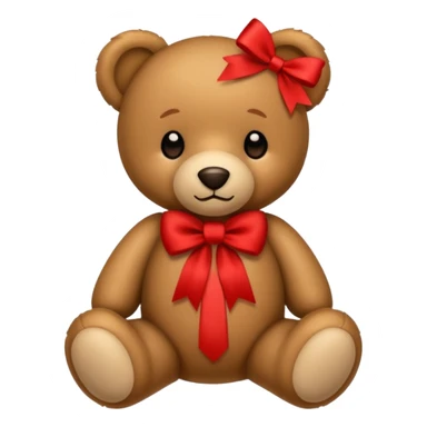 teddy bear with red ribbon sticker