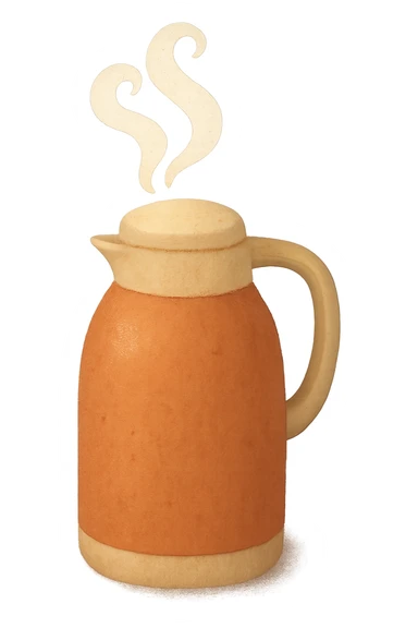 cozy thermos with steam, comforting sticker