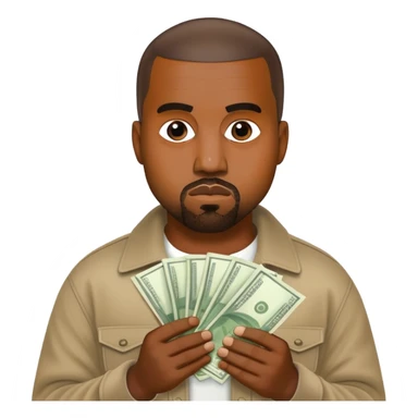 kanye west holding money  sticker