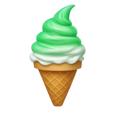 ice cream cone with a gradient green soft-serve ice cream on top sticker