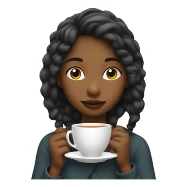 Girl sipping tea  sticker