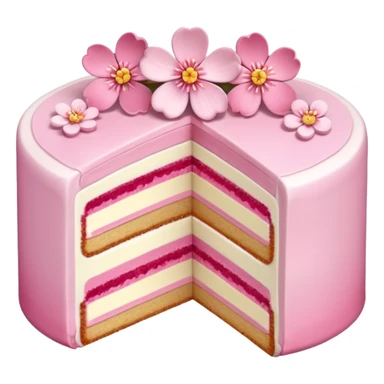 sakura cake slice sticker