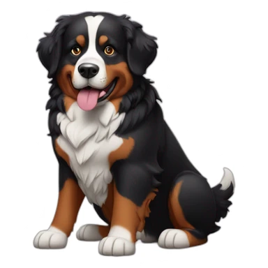 bernese-mountain-dog-holding-gun sticker