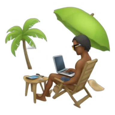 digital-nomad-working-at-beach sticker