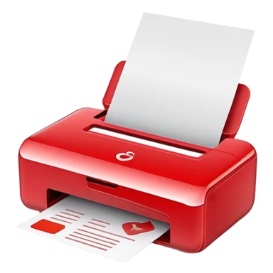 red printer sticker