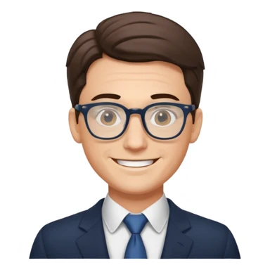 white collar man with glasses sticker