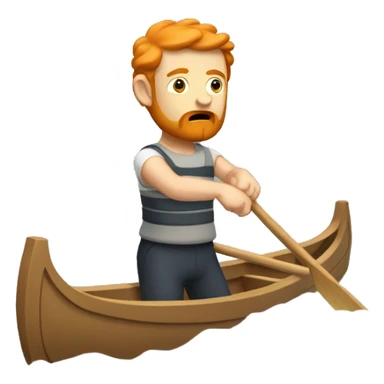 Make a rowboat with a ginger in it who is rowing bad like a loser sticker