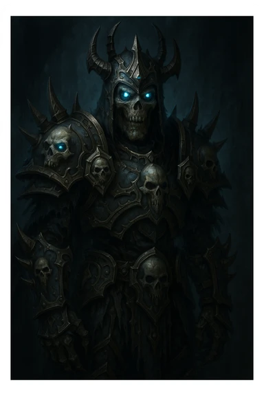 undead warrior, inspired by World of Warcraft, fantasy armor, glowing blue eyes sticker