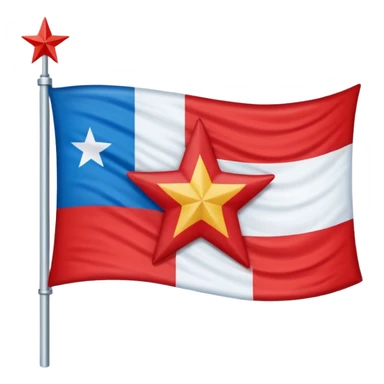 Bandera gallega cambiando el escudo por una estrella roja en el medio sticker