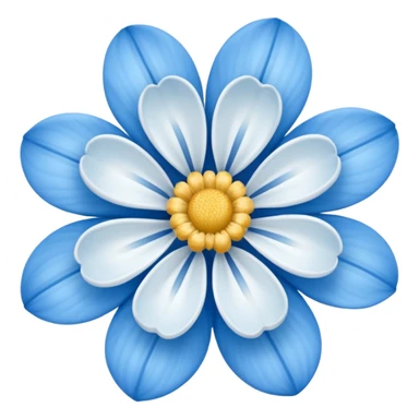 Blue white flower sticker