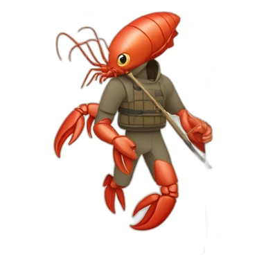spearfisherman with lobster sticker