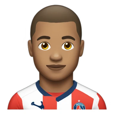Mbappe with a football shirt sticker