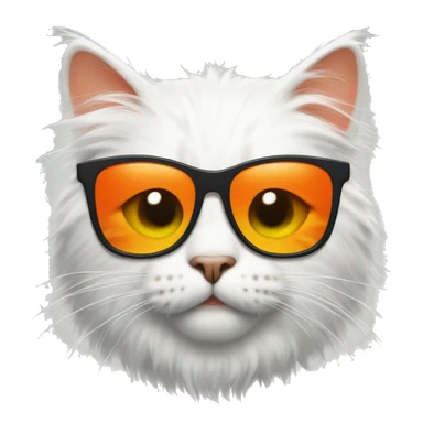 cat with white fur with orange spots with sunglasses sticker