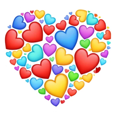 Multi colored heart sticker