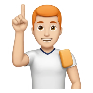 enthusiastic sports fan with foam finger sticker