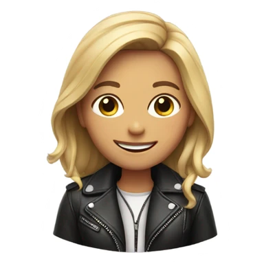 smiling girl in leather jacket sticker