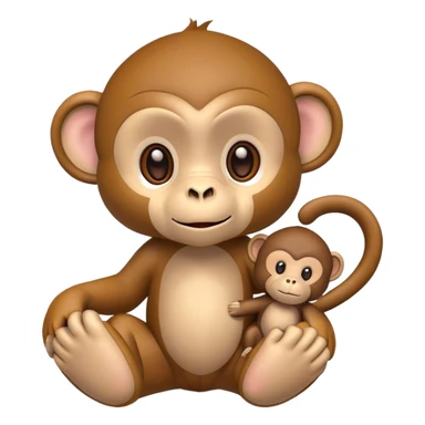 Monkey with stuffed animal  sticker