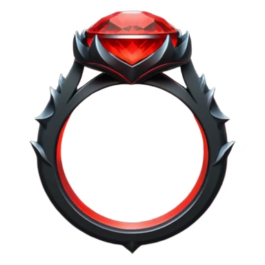 iOS sticker, dark fantasy ring, black metal, red inner glow, minimal sticker