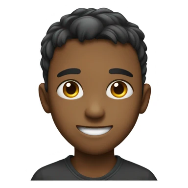 a boy with a tears but smiling sticker