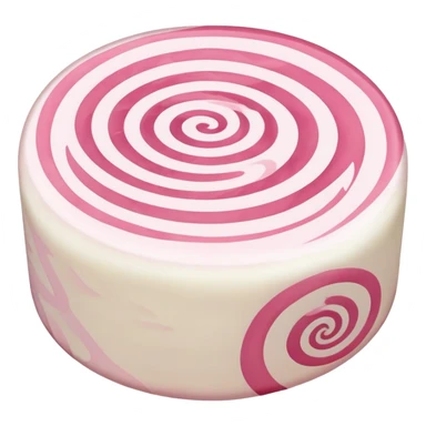 fish cake with pink swirl, white base with pink spiral pattern, narutomaki, Japanese food sticker