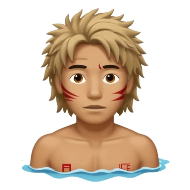 Lifeguard Native American Teenager with messy hair swimming to rescue someone sticker