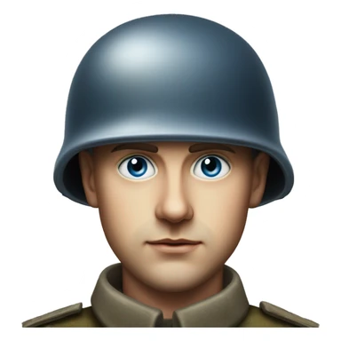 blue eyed guy 28 years old german soldier in helmet 1940 photorealistic serious sticker