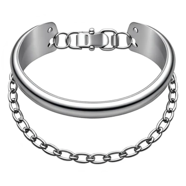 luxury fetish collar, silver chrome, smooth rounded metal, dominant erotic mood sticker