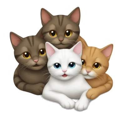 three cats cuddling sticker