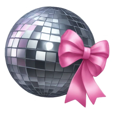 Disco ball with a pink bow sticker